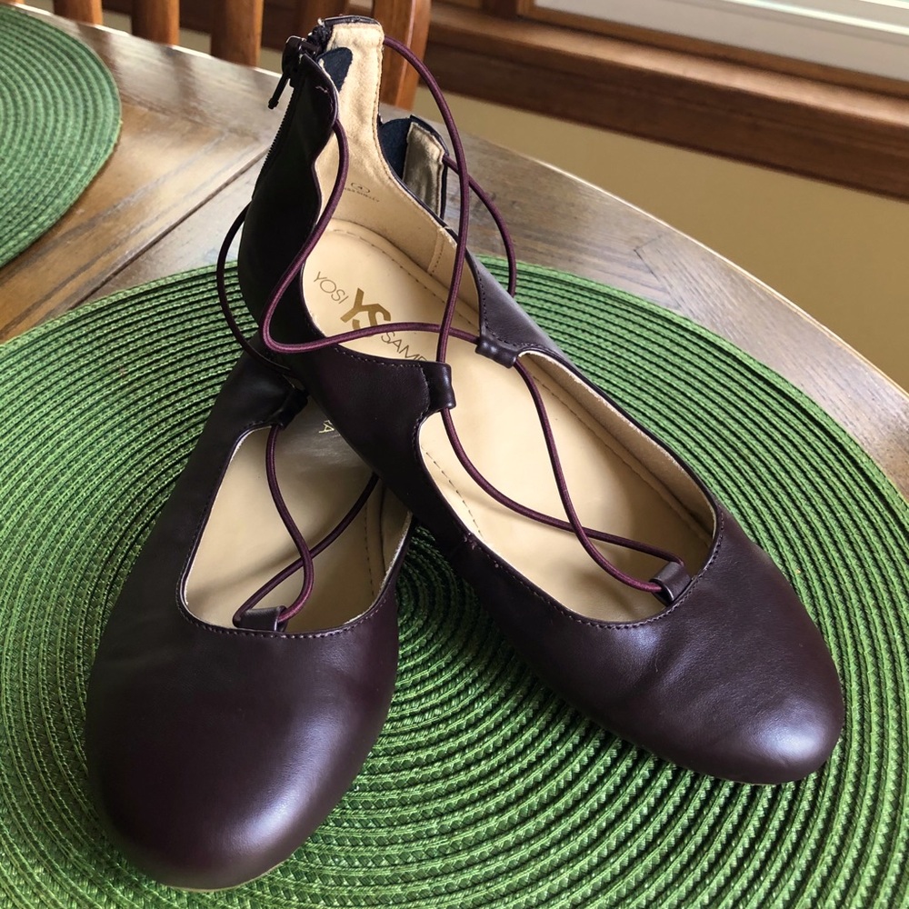 NWOB YOSI SAMRA Girls Deep Burgundy Ballet Flats
